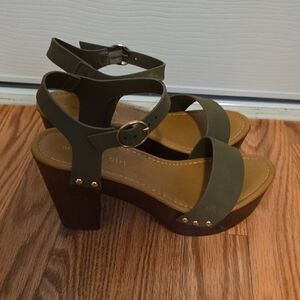 Olive Green Platform Sandals